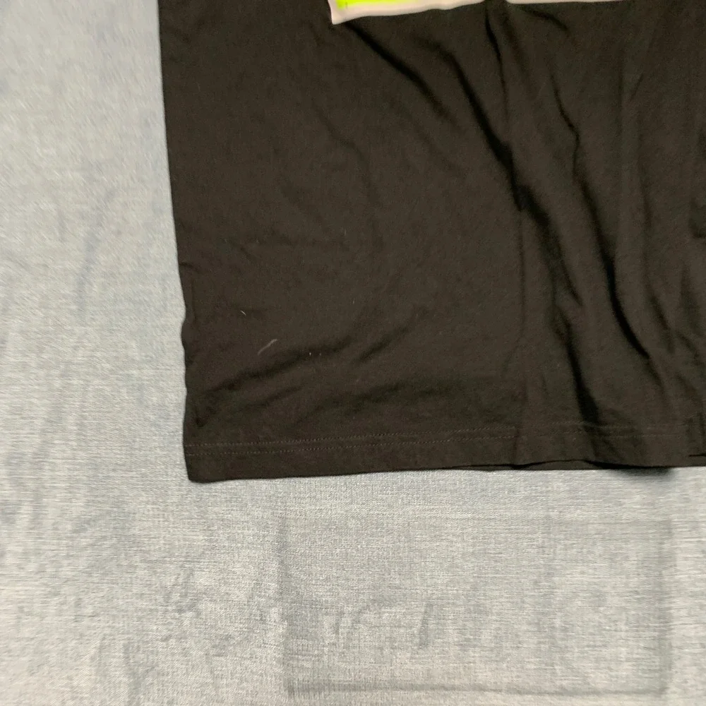 Nike T-Shirt Boys L 12-13Y Black Neon Graphic Logo Short Sleeve Crew Neck Tee